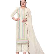 Off White Colour Ethnic Salwaar Kameez For Girlish Looks
