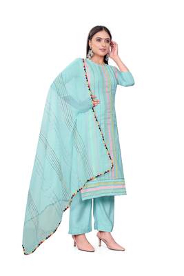 Blue Colour Ethnic Salwaar Kameez For Girlish Looks 3