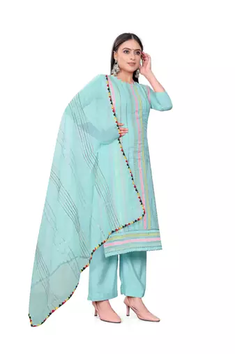 Blue Colour Ethnic Salwaar Kameez For Girlish Looks
