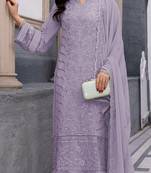 Violet Colour Designer Resham Embroidered Ethnic Salwaar Kameez For Festive Season