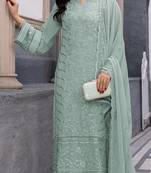 Green Colour Designer Resham Embroidered Ethnic Salwaar Kameez For Festive Season
