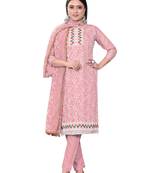 Resham Embroidered Pink Colour Ethnic Festive Suit For Girls