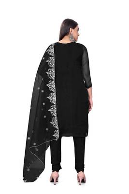 Resham Embroidered Black Colour Ethnic Festive Suit For Girls 2