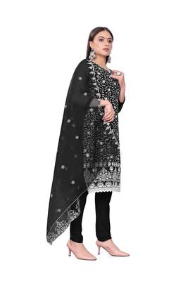 Resham Embroidered Black Colour Ethnic Festive Suit For Girls 3