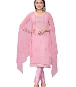 Pink Colour Resham Embroidered Office Wear Cotton Salwaar Kameez