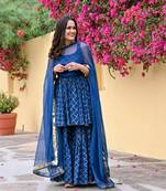 Morpich Colour Bollywood Style Partywear Beautiful Ethnic Dress