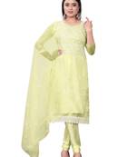 Yellow Colour Ethnic Resham Work Organza Salwaar Kameez