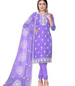 Violet Colour Ethnic Resham Work Organza Salwaar Kameez