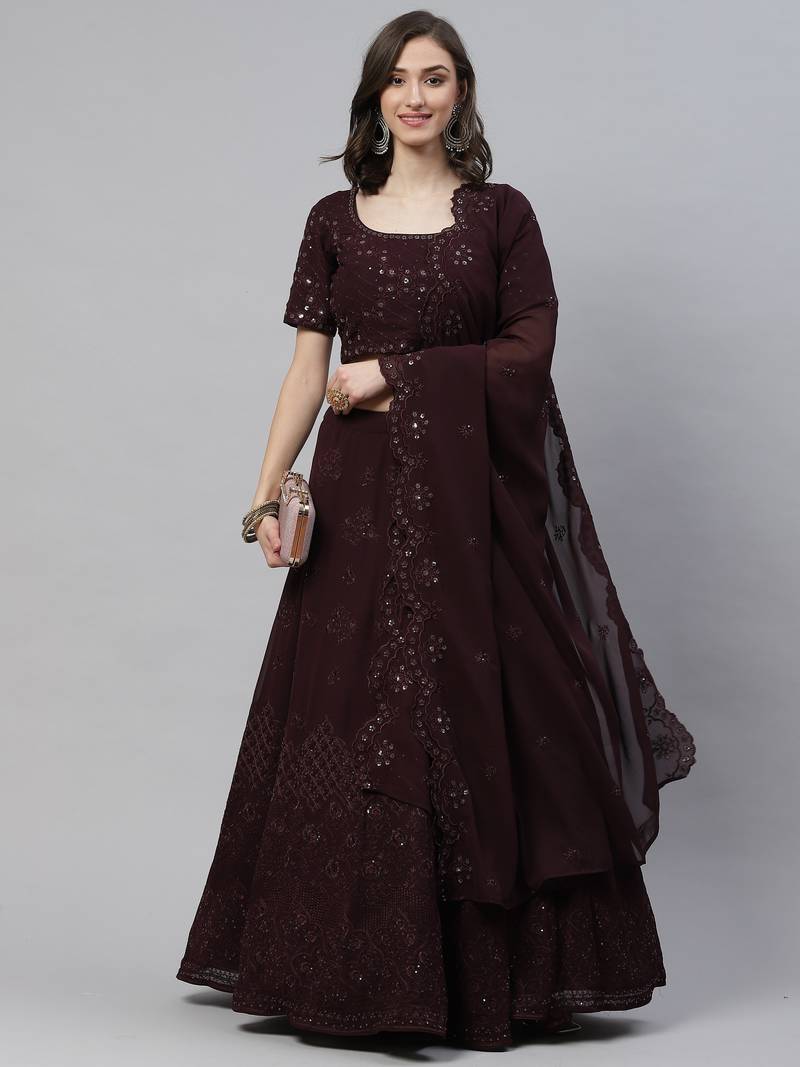 Wedding Style PurpleColour Ethnic Looks Party Lehenga Set