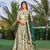 Heavy Embroidered Ethnic Light Green Colour Lehenga Set For Bridesmaid Looks