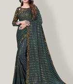 Women'S Embelished Supernet Fabric Saree
