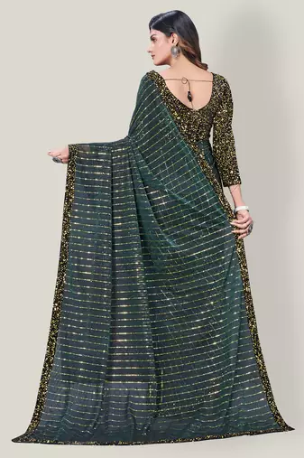 Women'S Embelished Supernet Fabric Saree