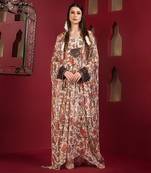 Offwhite printed long kaftan dress