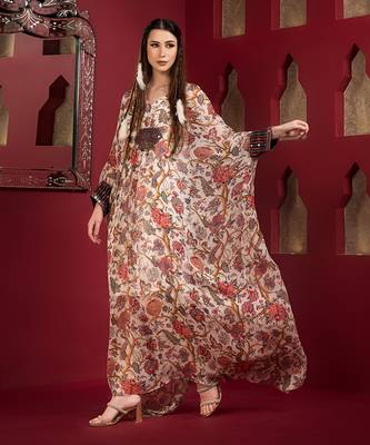 Offwhite printed long kaftan dress 3