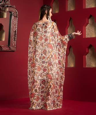 Offwhite printed long kaftan dress 5