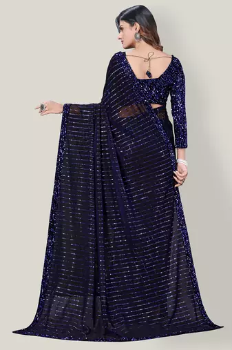 Women'S Embelished Supernet Fabric Saree