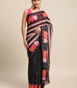 New Multi Stripped Pure Georgette Saree