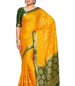 Mimosa Gold Crepe Faux Kanjivaram Style Saree With Blouse