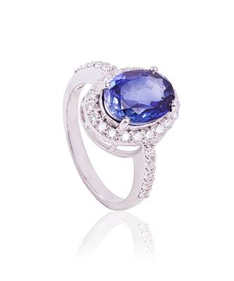 Blue ida oval halo ring 2