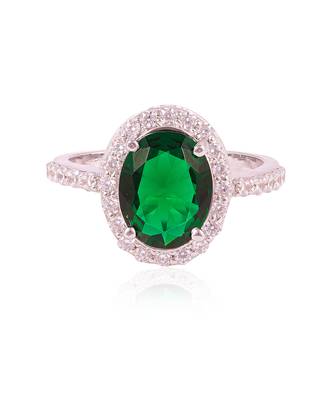 Green ida oval halo ring 2