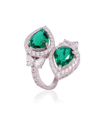 Green two pears in a ring 1