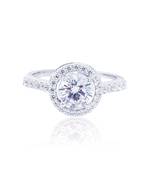 White round halo solitaire ring