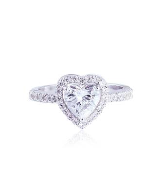 White heart halo solitaire ring 2