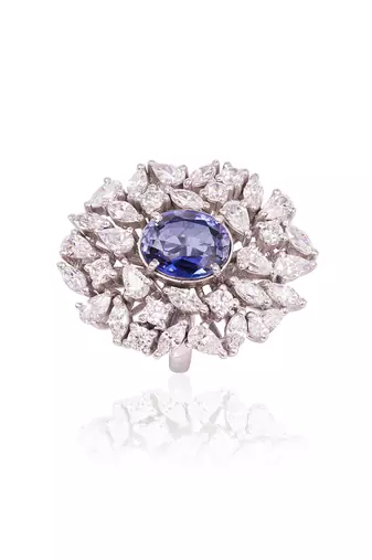 Blue blooming ring