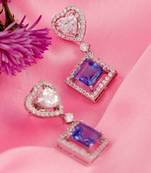 Aqua heart & aqua drop earrings