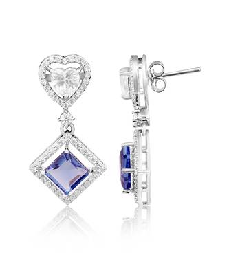 Aqua heart & aqua drop earrings 2