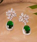 Green flora drop earrings