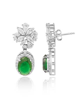 Green flora drop earrings 2