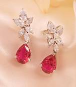 Red foliage earrings