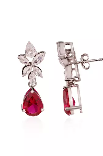 Red foliage earrings