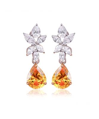 Yellow foliage earrings 1