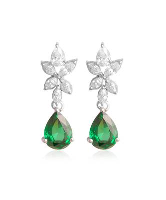 Green foliage earrings 1