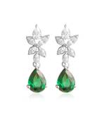 Green foliage earrings