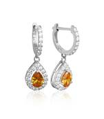 Yellow dahlia pear drop earrings