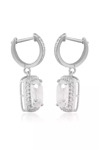 White claro earrings