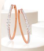 White glint zircon hoops
