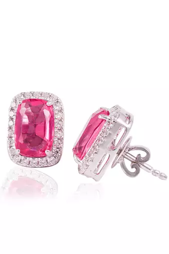 Pink poppy studs