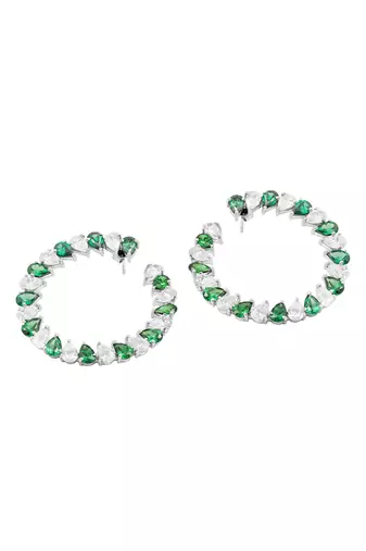 Green doblar eternity earrings