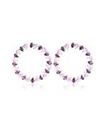 Purple doblar eternity earrings