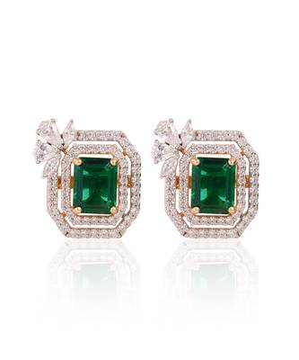 Green clinquant studs 1