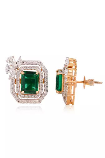 Green clinquant studs