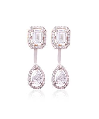White zircon curve back detachable studs 1