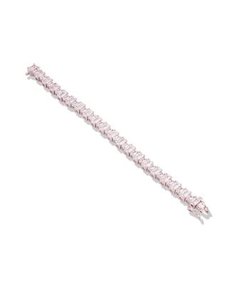 White emerald cut diamond bracelet 2