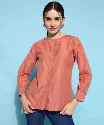 Anushil women's formal shirts collection: blue cotton, regular fit, full sleeves - perfect for office 4
