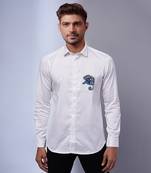 White cotton and lycra base shirt