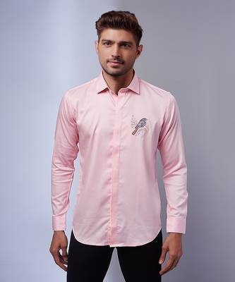 Pink cotton and lycra base shirt 1